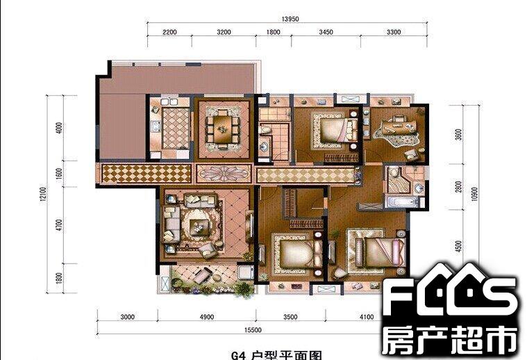 昆山房产超市网 昆山小区 玉山小区 九方城天悦  户型编号: 户型图 楼