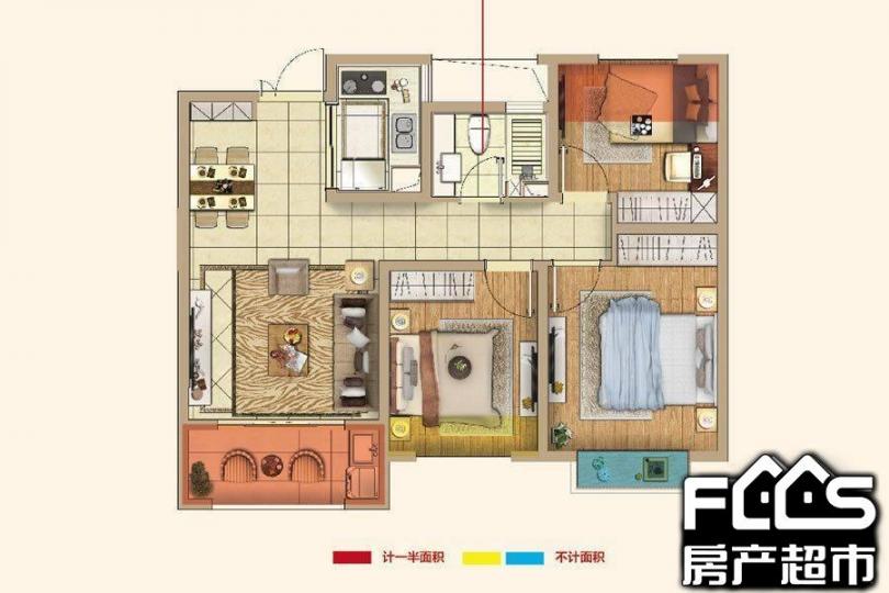 楼型用途 住宅 户 型 3室2厅1卫 面 积 约88m 户型简介 中南熙悦3