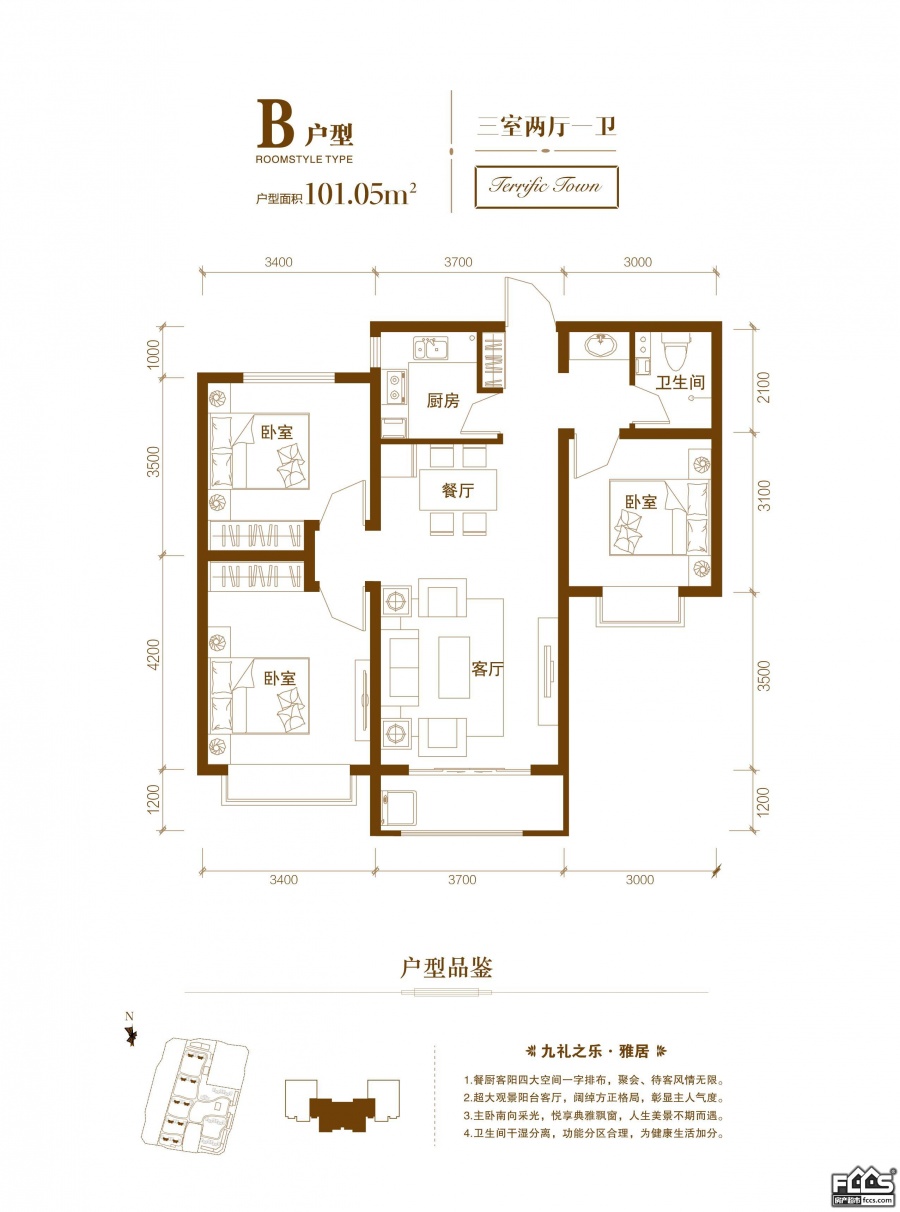 泰瑞城九礼楼盘户型图2
